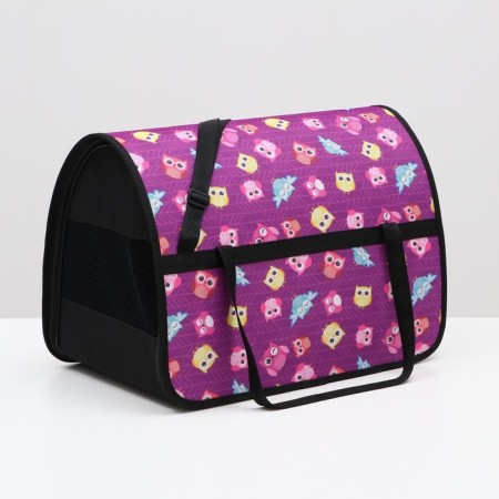 Bag - carrying for animals with print, 49 x 30 x 35 cm, mix of flowers-6