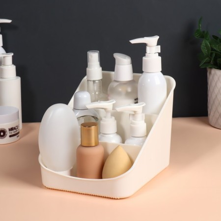 Organizer for storing cosmetic supplies "Zoy", 17.4 × 14.9 cm, ivory color-1