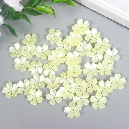 Beads for creativity plastic "Flower Pearl" set 40 pcs white 1.5x1.5 cm-2