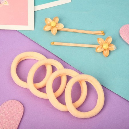 Hair set "Sandra" (4 elastic bands, 2 invisibility 5.5 cm) flower, orange-1
