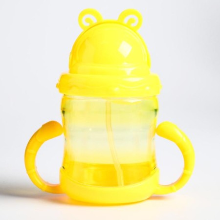 Children's stroke with silicone tube, 200 ml., With handles, color mix-3