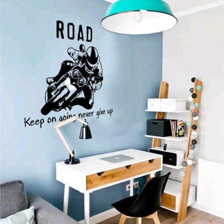 Interior plastic sticker "motorcyclist" 50x70 cm
