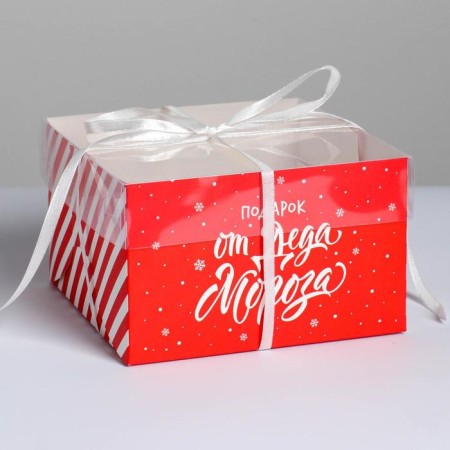 Capcake box "Gift from Santa Claus", 16 x 16 x 10 cm, New Year-1