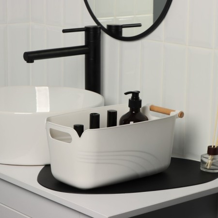 Storage container with handle LadOM "Laconicity", 33.5 × 18.5 × 14.5 cm, white color-8