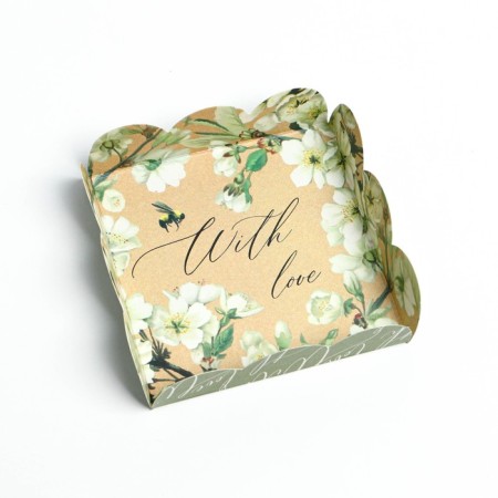 Cookie box, confectionery packaging with PVC lid, "bee", 10.5 x 10.5 x 3 cm-3