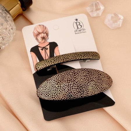 Halfish hair clip "Lava" (set 2 pcs) 9 cm and 7.5 cm-2