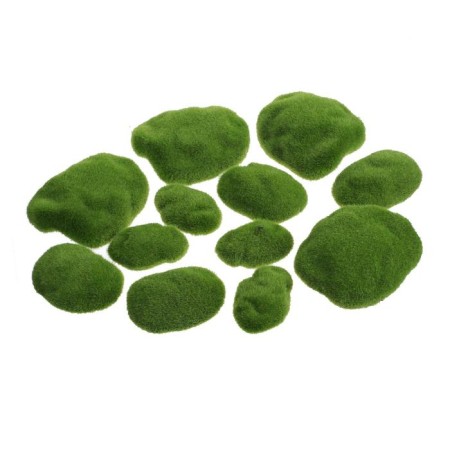 Moss Artificial "Stones", set 12 pcs., Greengo-9