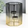 Summary Metal for 2 candles "hexagonal cage" d-4.5 cm gold.-black 11.5x11.5x15.5 cm 93307
