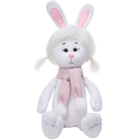 Soft toy "Bunny marshmallows in a scarf and hetras", 25 cm
