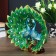 Polystone souvenir "Two green peacocks on a log with open tails" rhinestones 25x15x27 cm