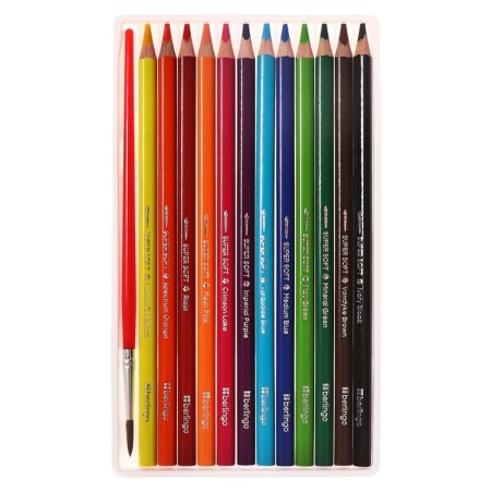 Pencils of watercolor 12 colors "fish", trihedral, with a brush-5