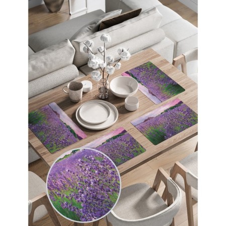 A set of napkins for setting the lavender in color, rectangular, rounded edges, size 30x46 cm, 4 pcs-1