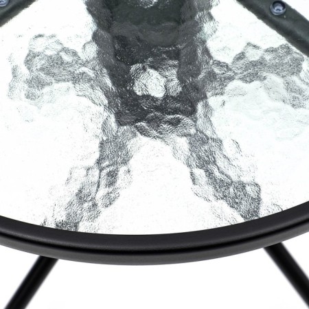 Garden table 60 x 70 cm, black color, glass tabletop-5