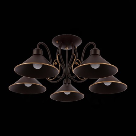 Ceiling EVOLUCE lamp. Sle120402-05. Ciolla. 5x60 watts, E27, 66x66x24 cm, dark -brown color-3