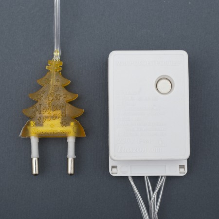 Garland “thread” 10 m, IP20, transparent thread, 100 LED, yellow glow, 8 modes, 220 V-3