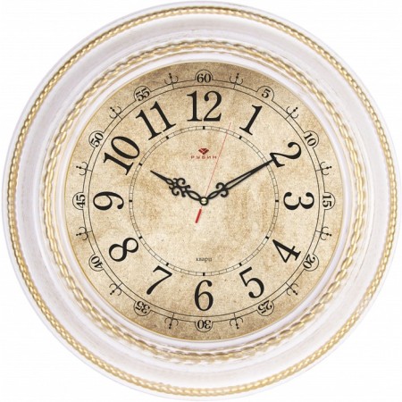 Watch Wall Interior "Weaving", silent, D-45.5 cm, white-gold, aa-1