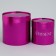 A set of boxes 2 in 1 round, gift packaging, “Present”, pink metallic, 12 x 12, 15 x 15 cm