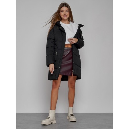 Coat insulated winter female, size 56, black color-13