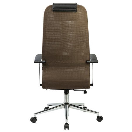 A chair for the head of Brabix Premium Ultimate EX-801 Chrome, X2 mesh, black/brown-4