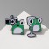 Set of badges (2pcs) "Frogs", white-green color in ferrous metal
