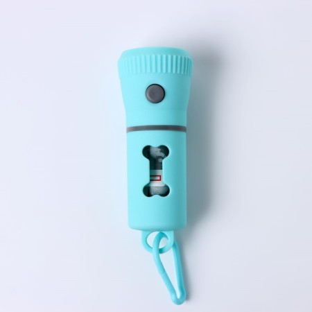 A container with a flashlight, cleaning packages for dogs (roll 15 pcs), blue-4