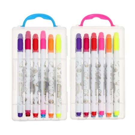 Flomasters 12 colors "mouse", in a plastic pencil with a pen, ventround cap, mix-4