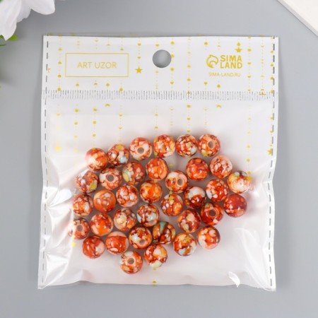 Beads for creativity plastic "Balls of sharing orange" set 20 g d = 1 cm-4