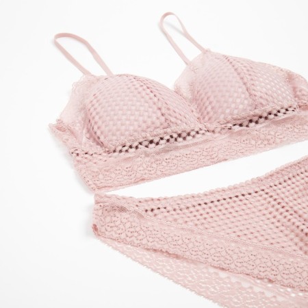 Lower linen women: top and panties, powder color, size 42-44-1