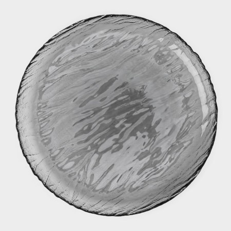 Glass dining "volcano", D = 24.4 cm, graphite color-1