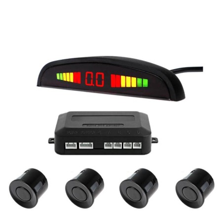 Parking system 4 sensors, LED screen, 12 V, black sensor