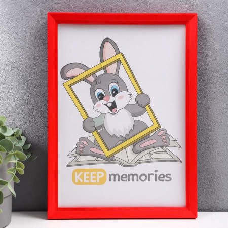 Photo frame plastic L-5 21x30 cm red (plastic screen)