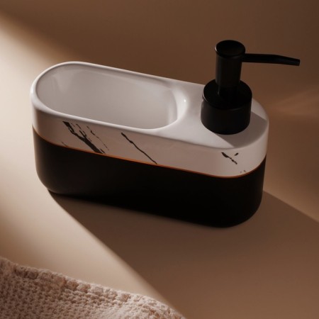A soap dispenser with a Savanna Lines sponge stand, 400 ml-5