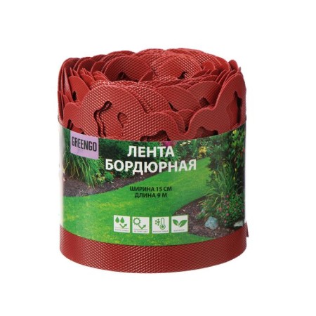 Border tape, 0.15 × 9 m, thickness 1.2 mm, plastic, curly, red, greengo-8