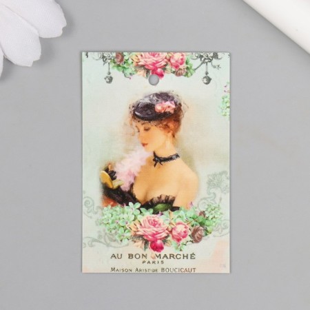 Cardboard "Vintage Girl" 4x6 cm