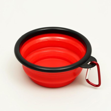 Silicone bowl, folding, 250 ml, 11 cm, red