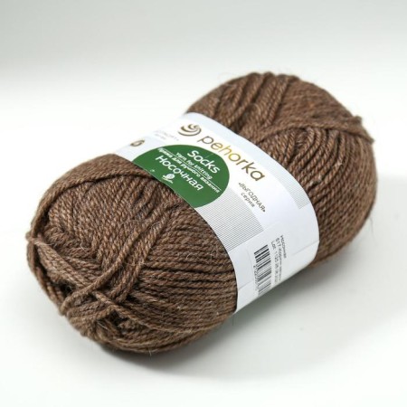 Yarn "sock" 50% wool, 50% acrylic 200m/100g (517 brown melange)-1