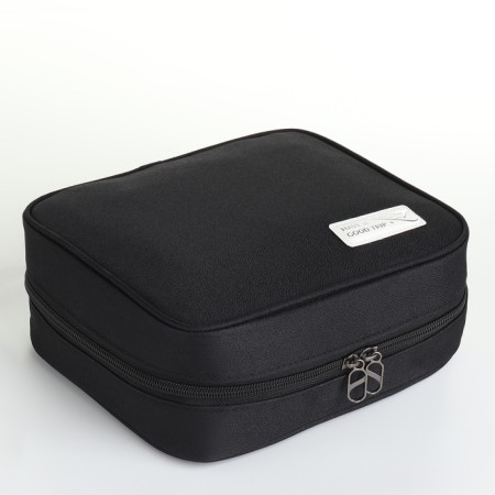 Cosmetic bag with lightning, black color