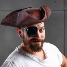 Pirate carnival hat, 56-58 cm, brown color