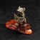 Souvenir "Mouse with a piece of cheese", brass, amber