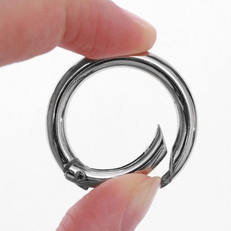 Karabin ring, d = 25/35 mm, thickness - 5 mm, 5 pcs, silver color-2