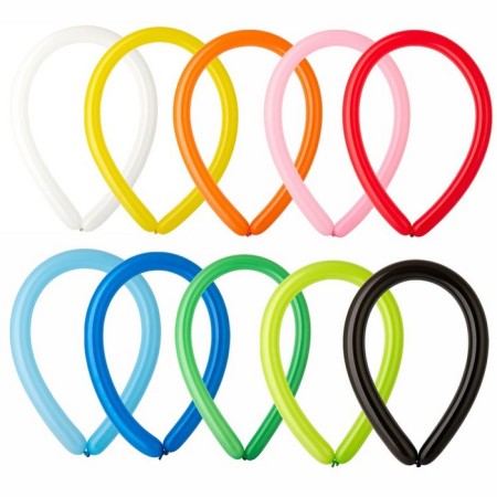 Twisting ball 260, standard, pastel, set 100 pcs., Mix-1