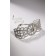 Bracelet with the rhinestones "celebrity", white color in silver, 18 cm
