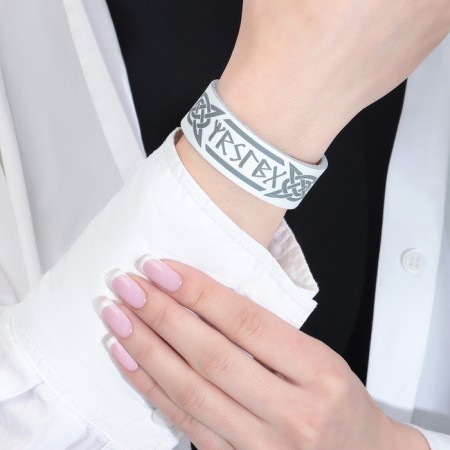 Bracelet "Magic Shield", genuine leather-3