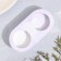 Gypsum Climber from gypsum for two candles oval, 12x6x3cm, marble with purple strips