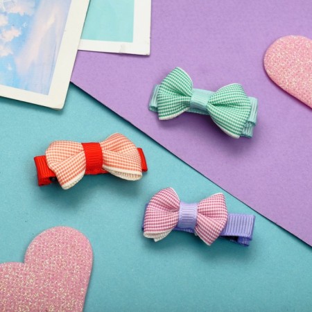 Hair clip "bow" strip, 4 cm, mix