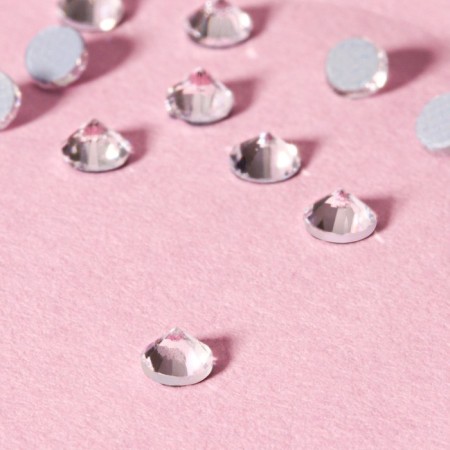 Thermocleic “cone” rhinestones, glass, ss10, d = 2.8 mm, 100 pcs, white color-2