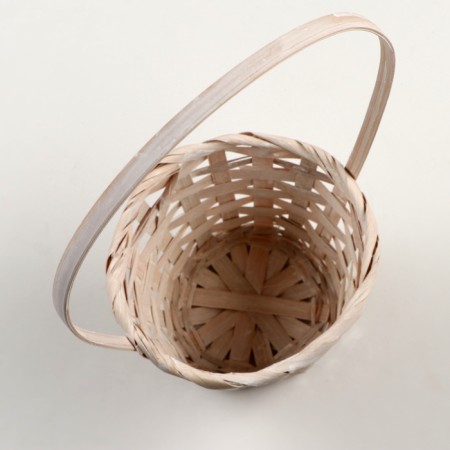 Wicker basket, D13 x h9.5/28 cm, bamboo, gray-2