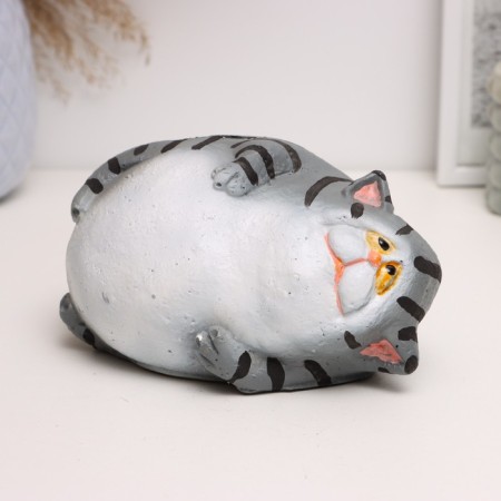 Piggy bank "Cat fat man on the side" Gray, 8x14x10cm