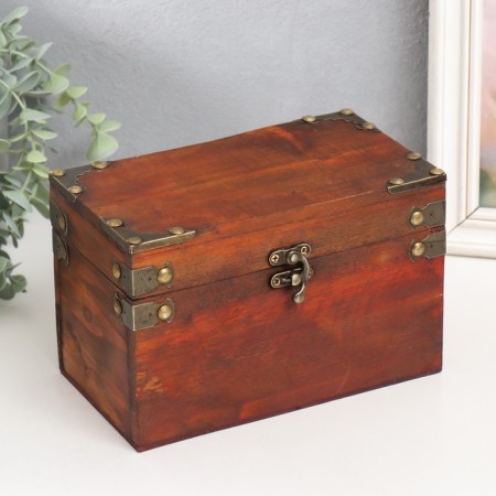 Casket wood chest "with corners" set 2 pcs 15x9x7.5 20x11.5x13 cm-1