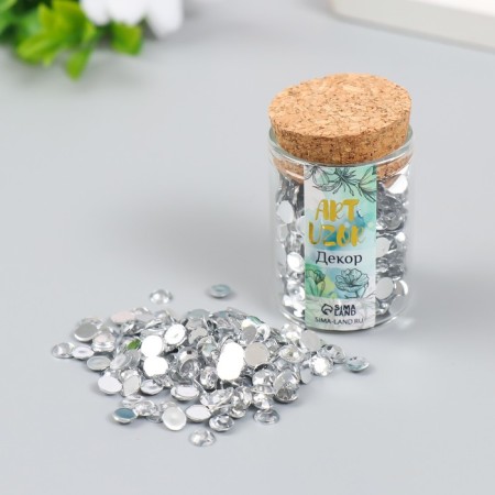 Decor for creativity in the bottle "Rhinestones. Transparent" set 500 pcs d = 0.5 cm 7x2x2 cm